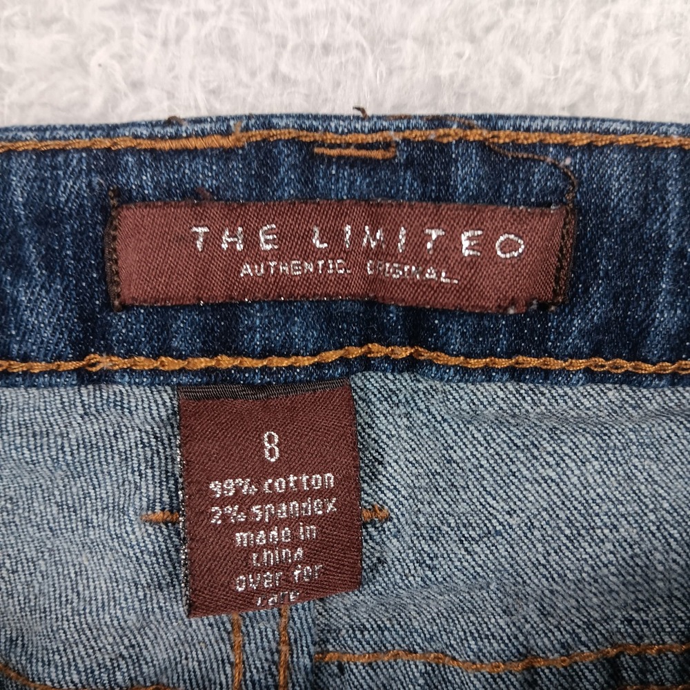 The Limited Capri Jean Womens 8 Blue Dark Wash Stretch Wide Cuff Denim - Picture 3 of 8